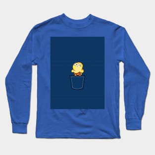 Yellow Ice Cream Cone in Pocket Long Sleeve T-Shirt